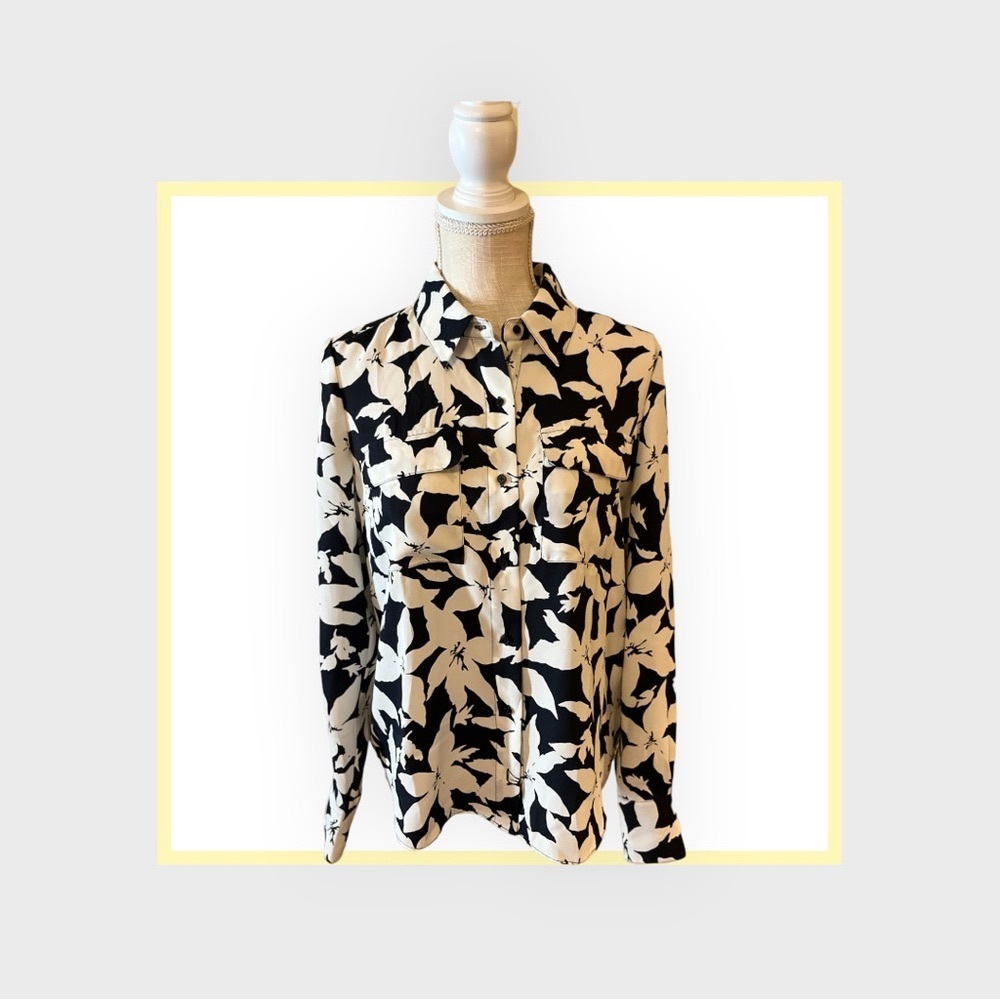 NEW. Joie long sleeve floral button up blouse